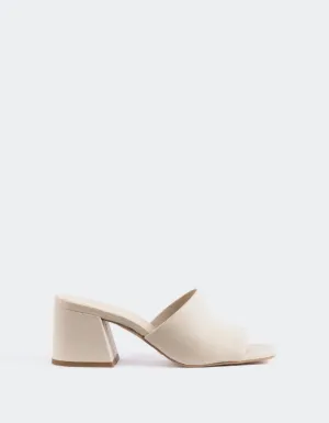 Clarabelle Cuir Blanc Cassé