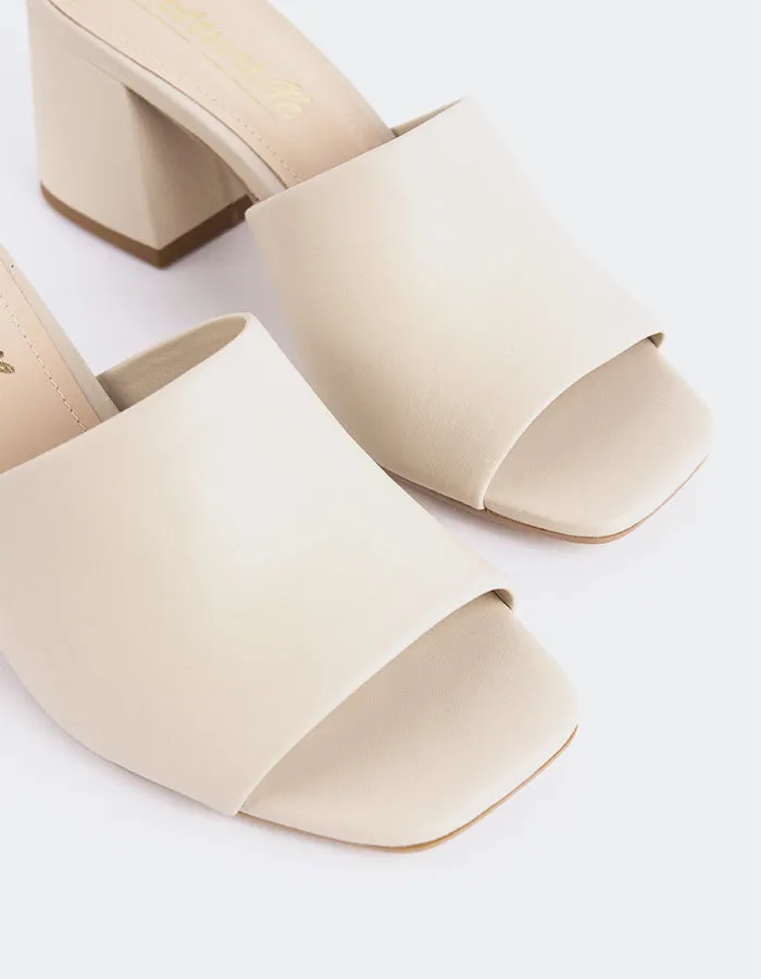 Clarabelle Cuir Blanc Cassé