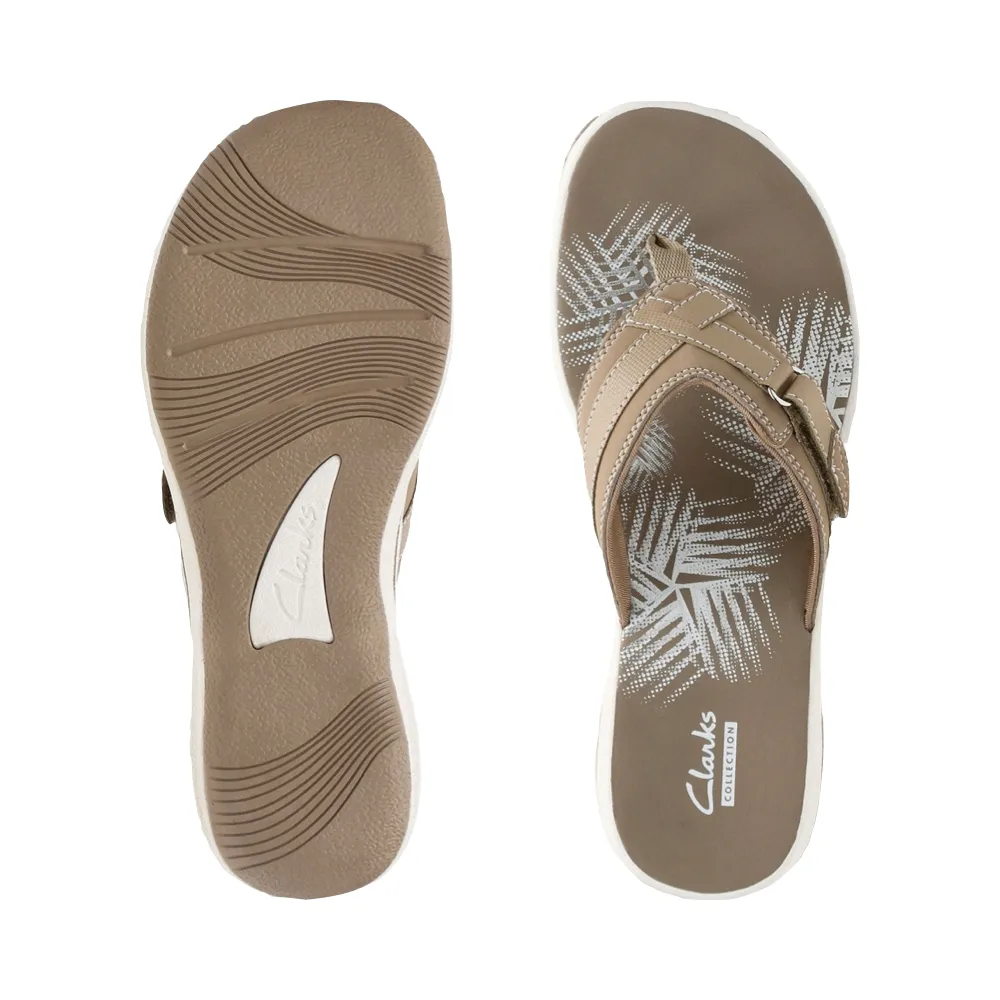 Clarks Breeze Sea II Tong Sandale pour Femme en Taupe