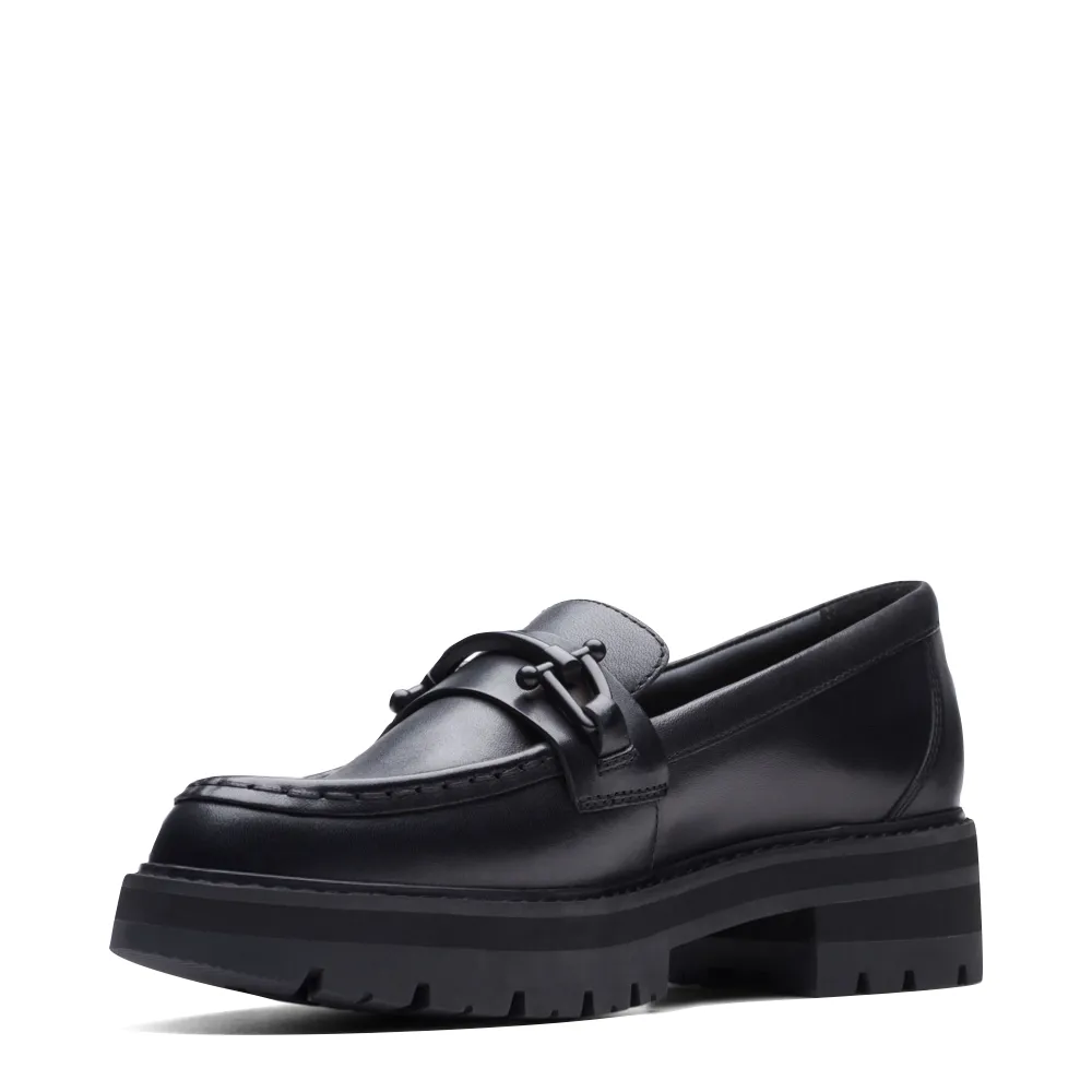 Clarks Femmes Orianna Bit Loafer en Cuir Noir