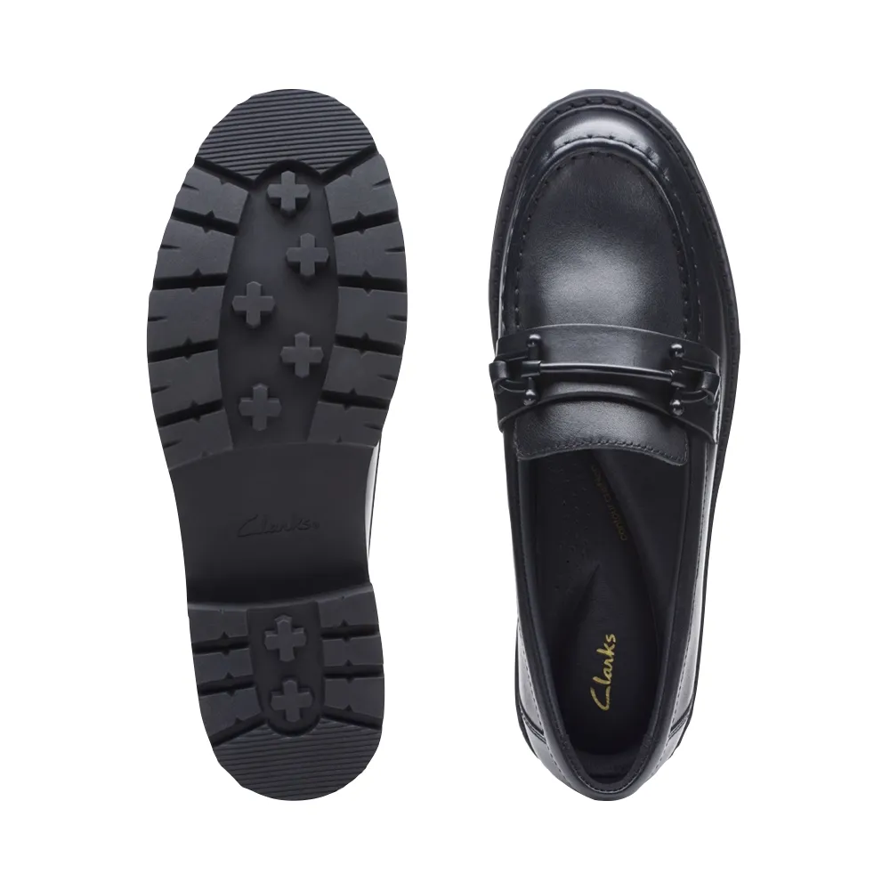 Clarks Femmes Orianna Bit Loafer en Cuir Noir