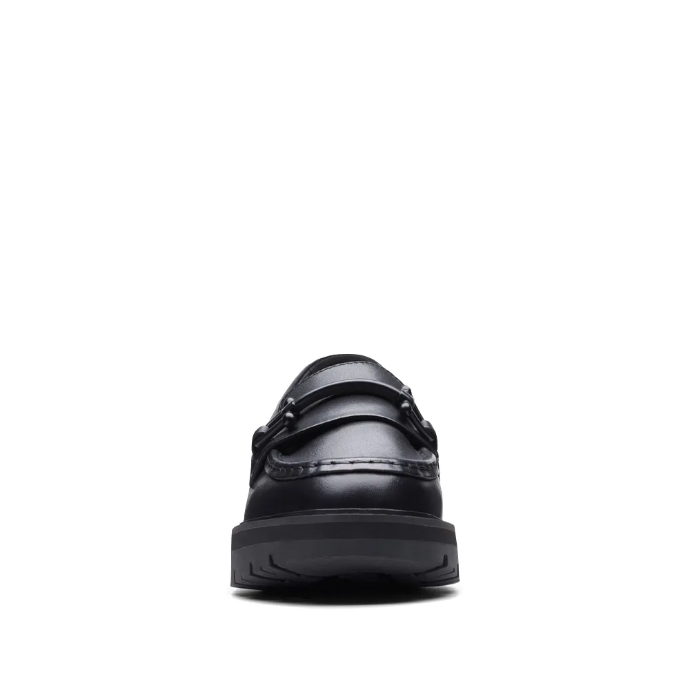 Clarks Femmes Orianna Bit Loafer en Cuir Noir