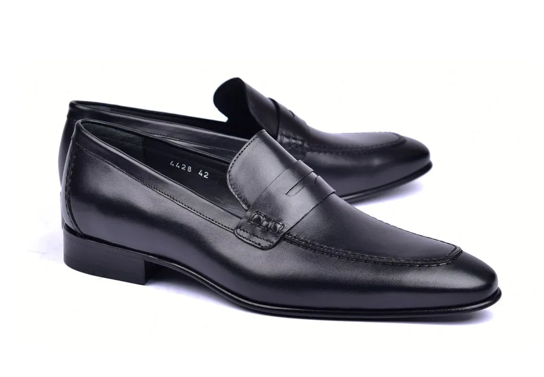 Corrente 4428 Mocassins en cuir à enfiler - Penny Noir
