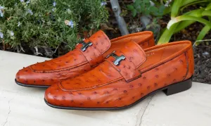 Corrente 5760 Mocassin à enfiler en plume d'autruche - Orange