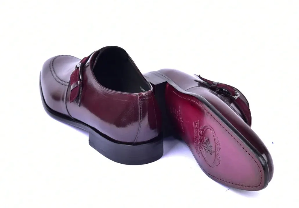 Corrente 6471 Chaussure à lacer sans lacets style Monkstrap - Bordeau