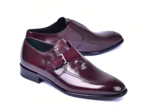 Corrente 6471 Chaussure à lacer sans lacets style Monkstrap - Bordeau