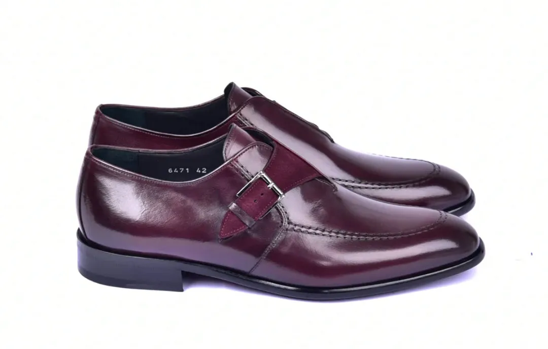 Corrente 6471 Chaussure à lacer sans lacets style Monkstrap - Bordeau