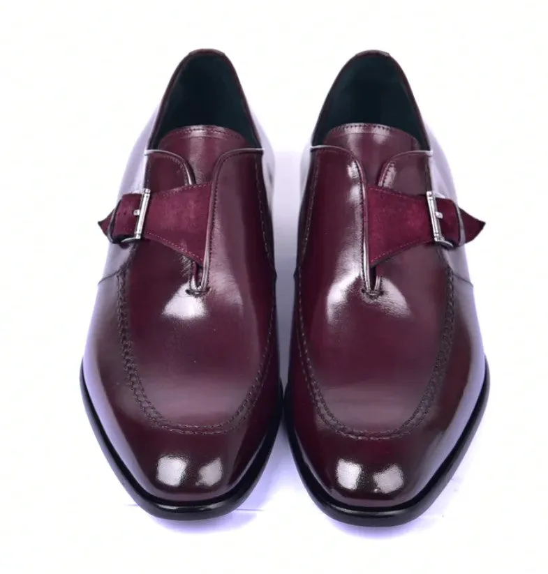 Corrente 6471 Chaussure à lacer sans lacets style Monkstrap - Bordeau