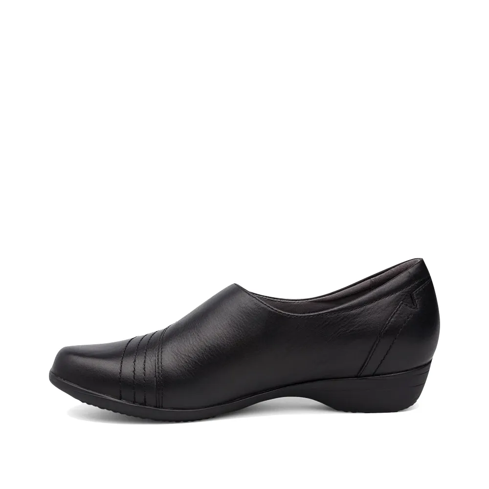 Dansko Femmes Franny Escarpins en Cuir à Enfiler avec Talon en Noir