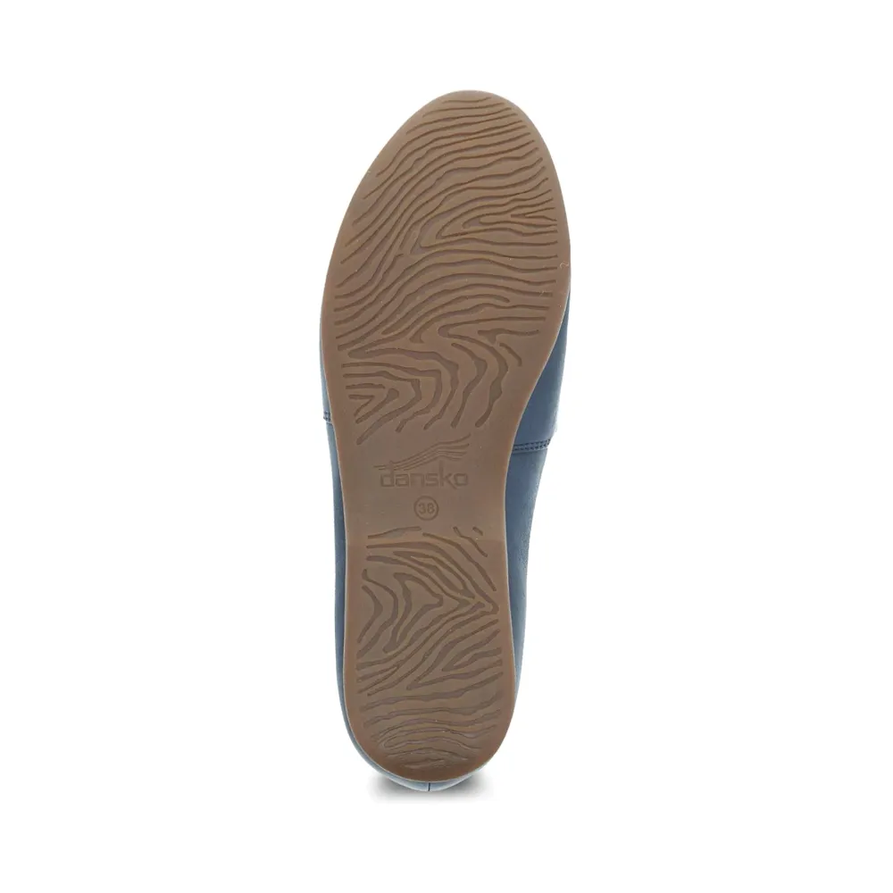 Dansko Femmes Larisa Mocassin en Cuir à Enfiler Marine