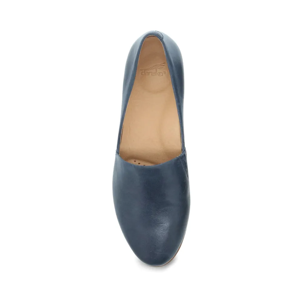 Dansko Femmes Larisa Mocassin en Cuir à Enfiler Marine
