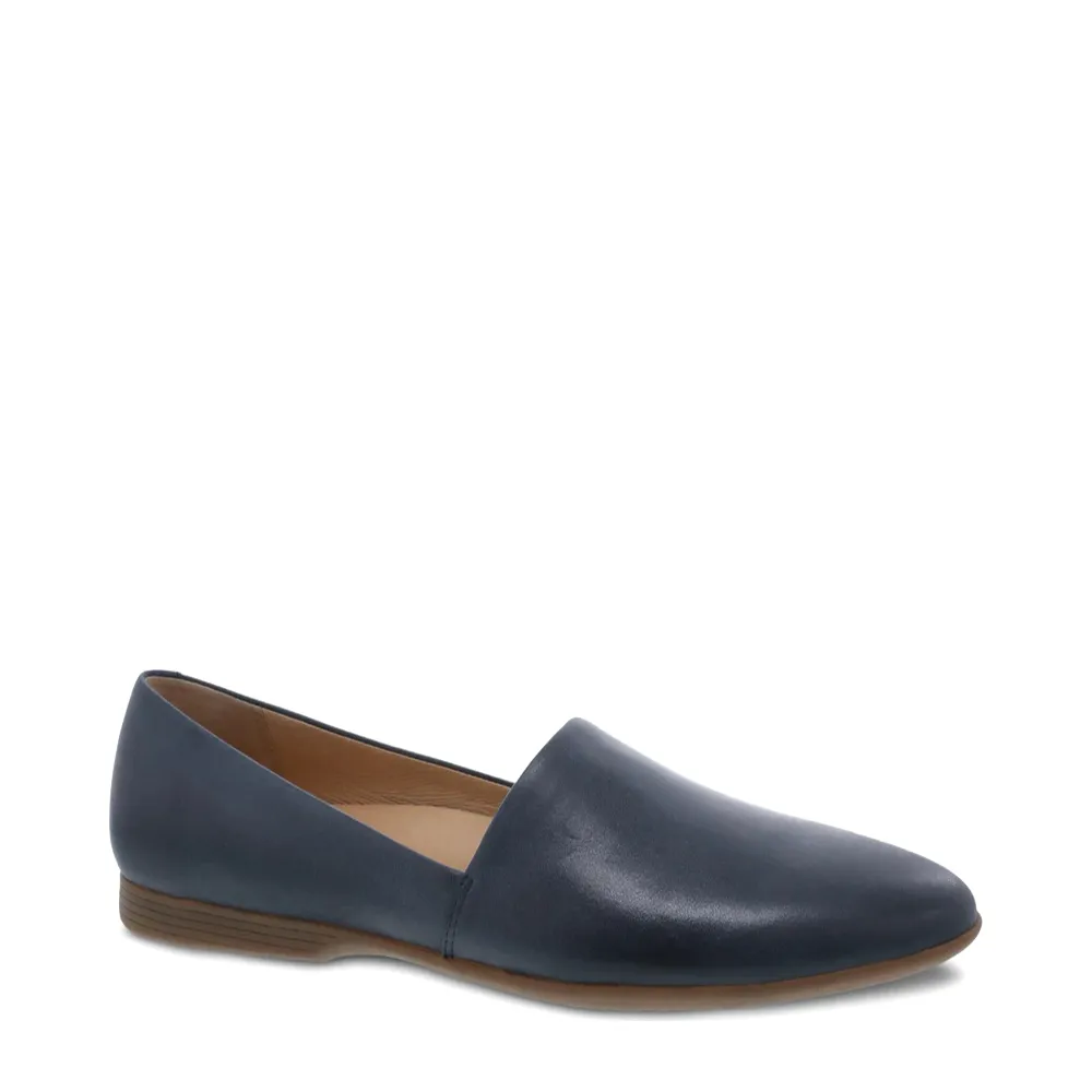 Dansko Femmes Larisa Mocassin en Cuir à Enfiler Marine