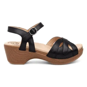 Dansko Femme Saison Noir Cuir Pleine Fleur