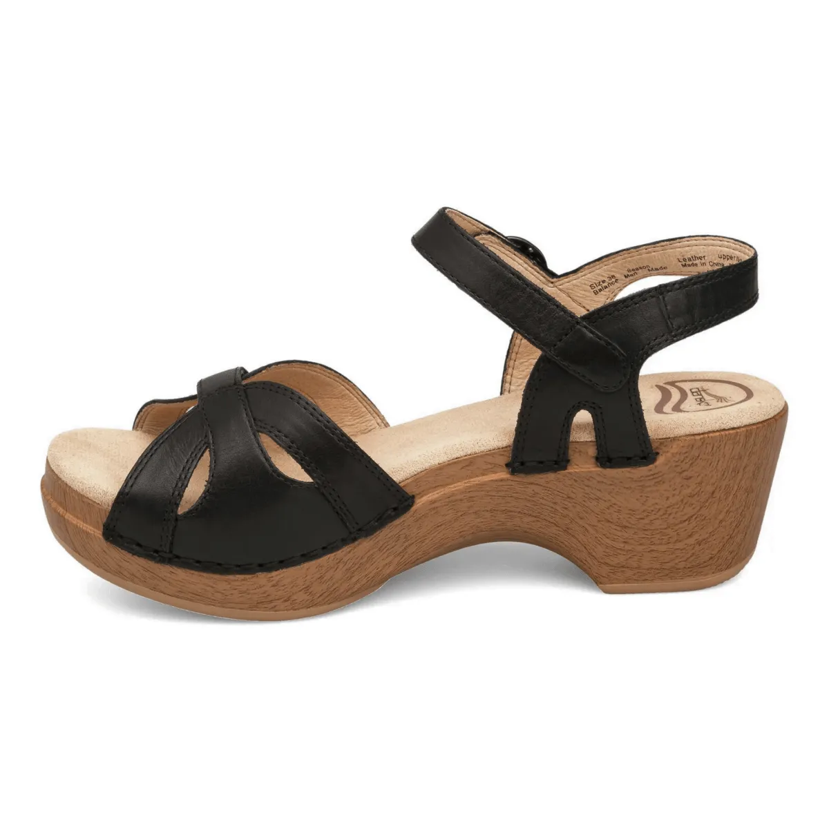 Dansko Femme Saison Noir Cuir Pleine Fleur
