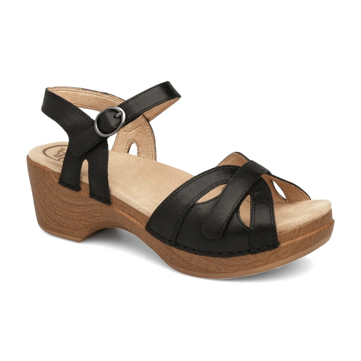 Dansko Femme Saison Noir Cuir Pleine Fleur