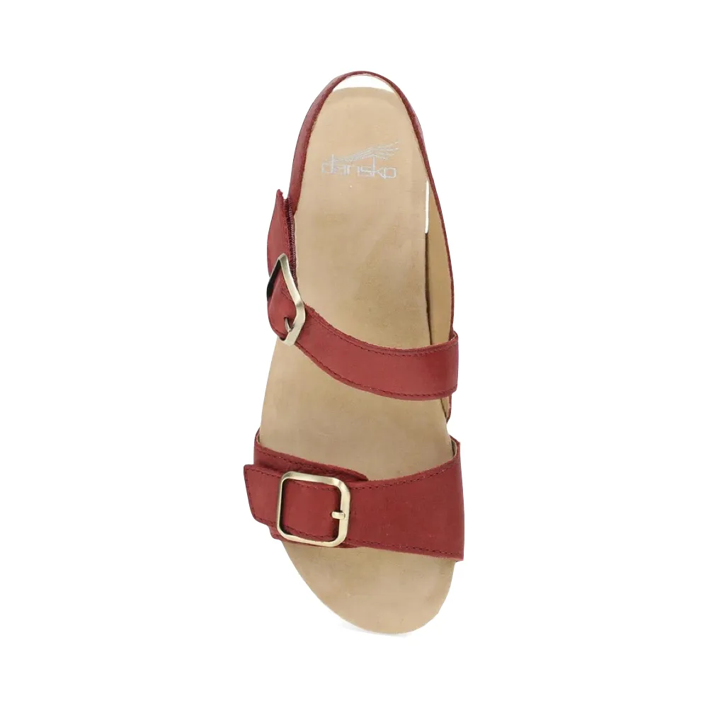 Sandale à talon Trinity pour femme Dansko en nubuck brun cayenne brossé