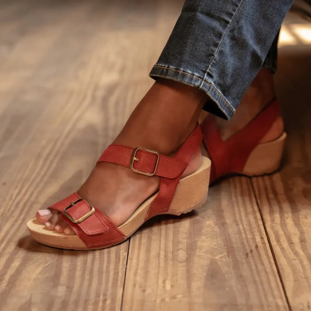Sandale à talon Trinity pour femme Dansko en nubuck brun cayenne brossé