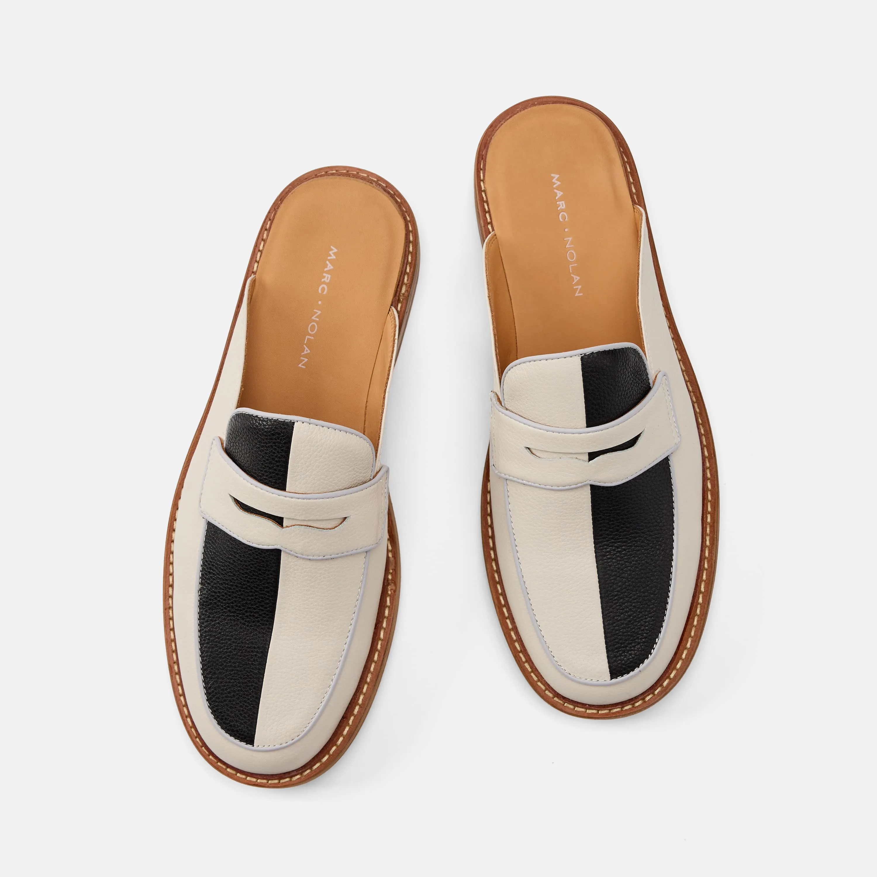 Mules Del Mar Blanc/Noir