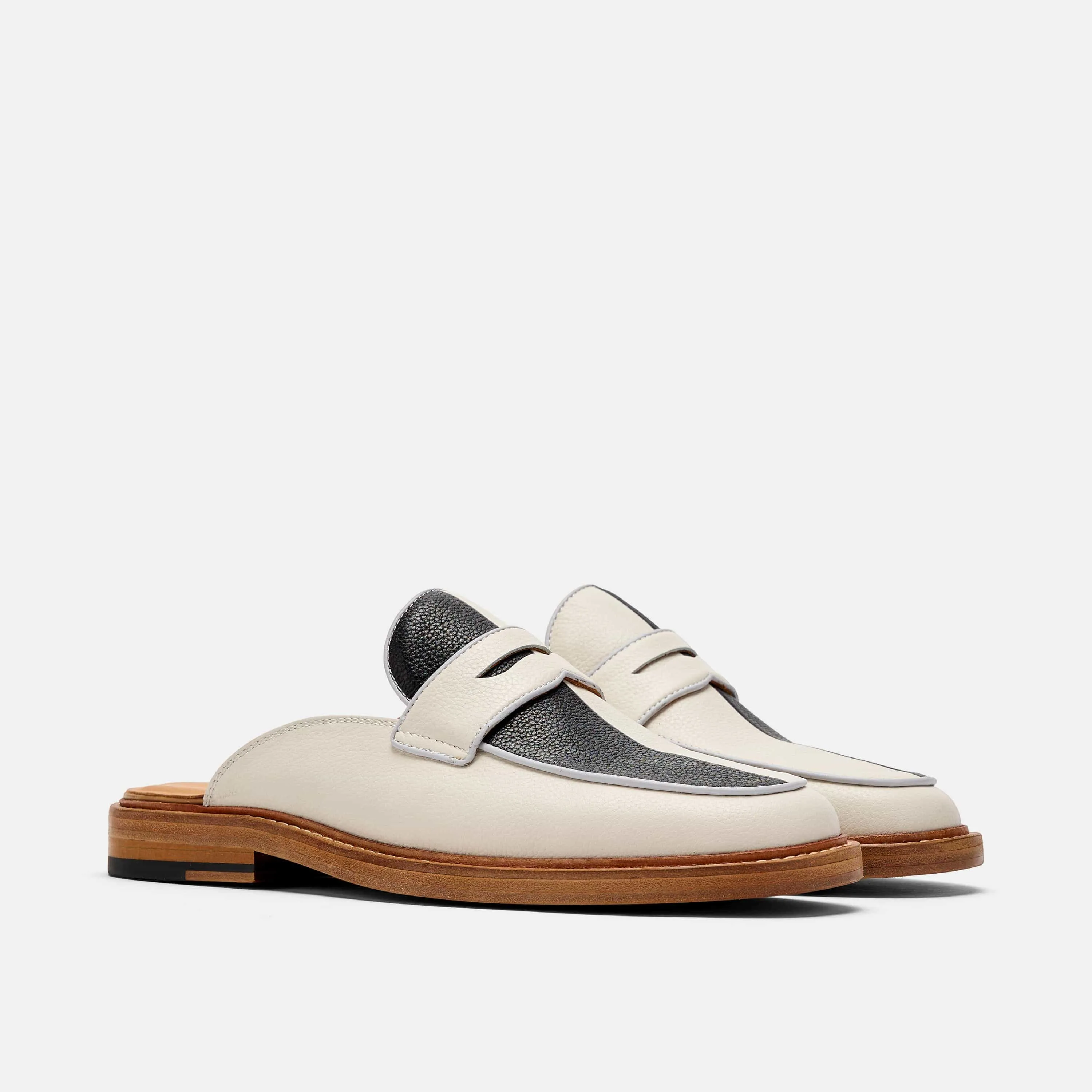 Mules Del Mar Blanc/Noir