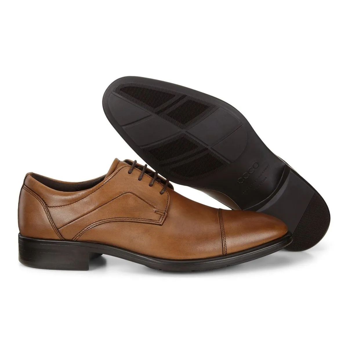 ECCO Chaussures de ville pour homme à bout rond et lacets marron