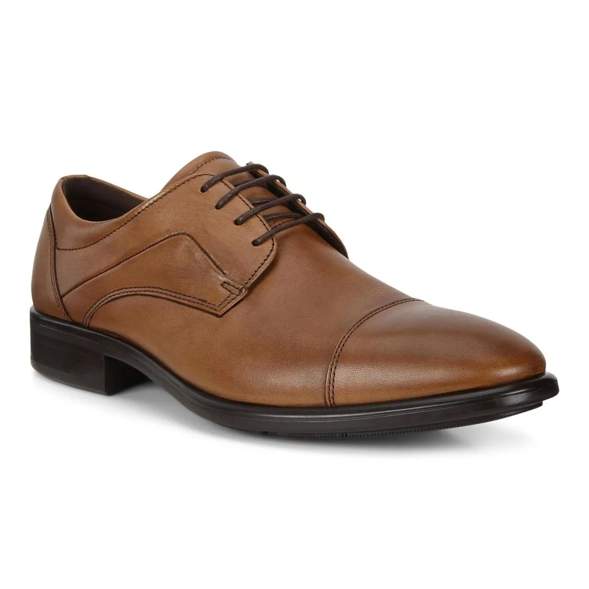 ECCO Chaussures de ville pour homme à bout rond et lacets marron