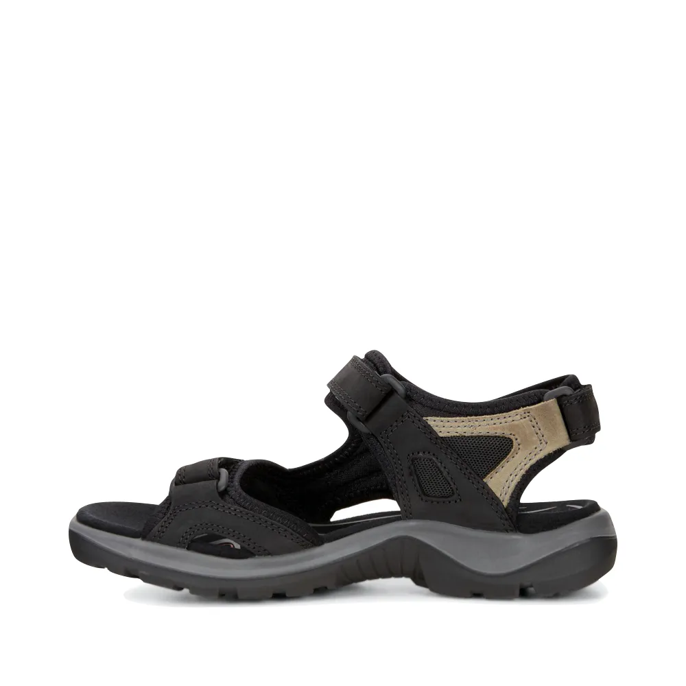 Sandale Yucatan pour Femme Ecco en Noir/Taupe/Noir