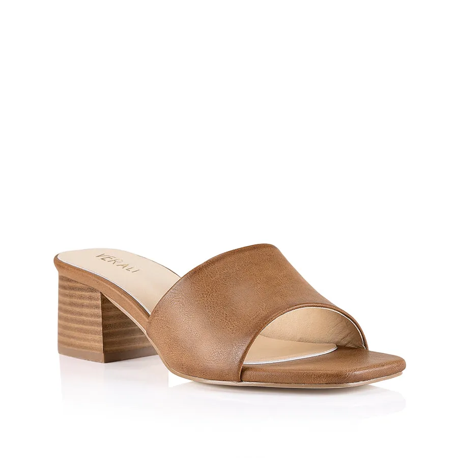 Mules Eleni à talon bloc - Beige Softee