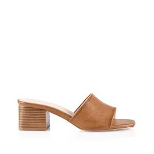Mules Eleni à talon bloc - Beige Softee