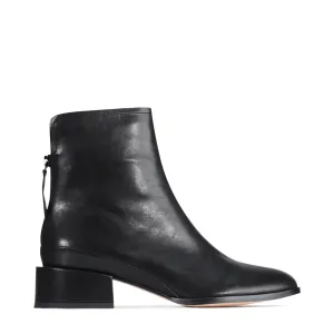 EOS Chaussures Bottes Femme en Cuir Moulé avec Fermeture Éclair à l'Arrière en Noir