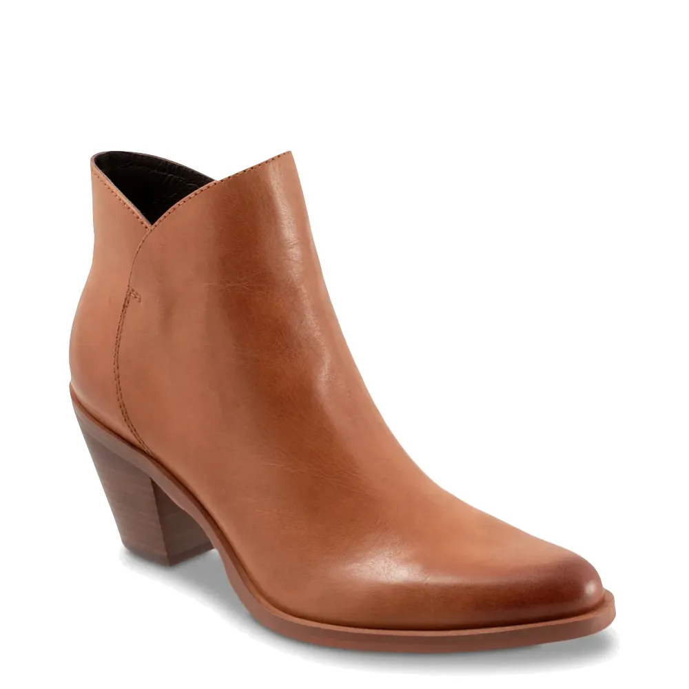 EOS Footwear Bottes à Talons pour Femmes Ellie en Cuir avec Fermeture Éclair Latérale en Brandy