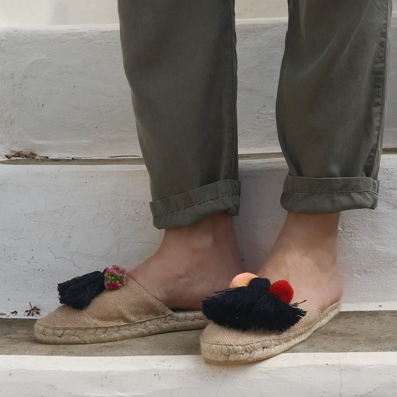 Espadrilles Pantoufles - Jute Naturel