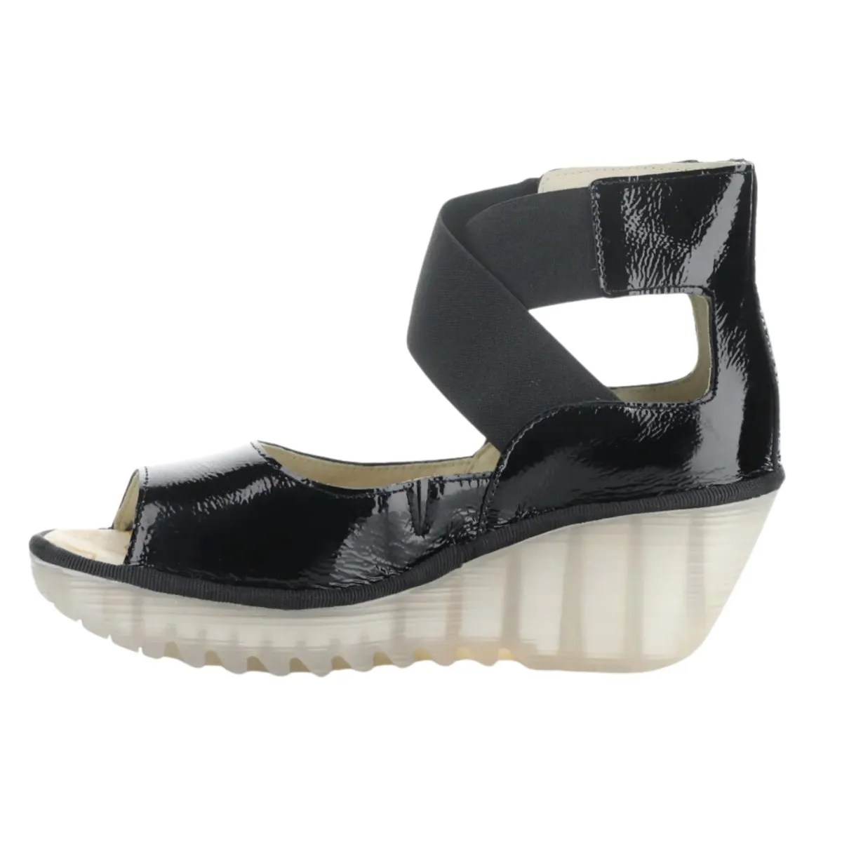 Fly London Femmes Yefi Noir Luxor Verni