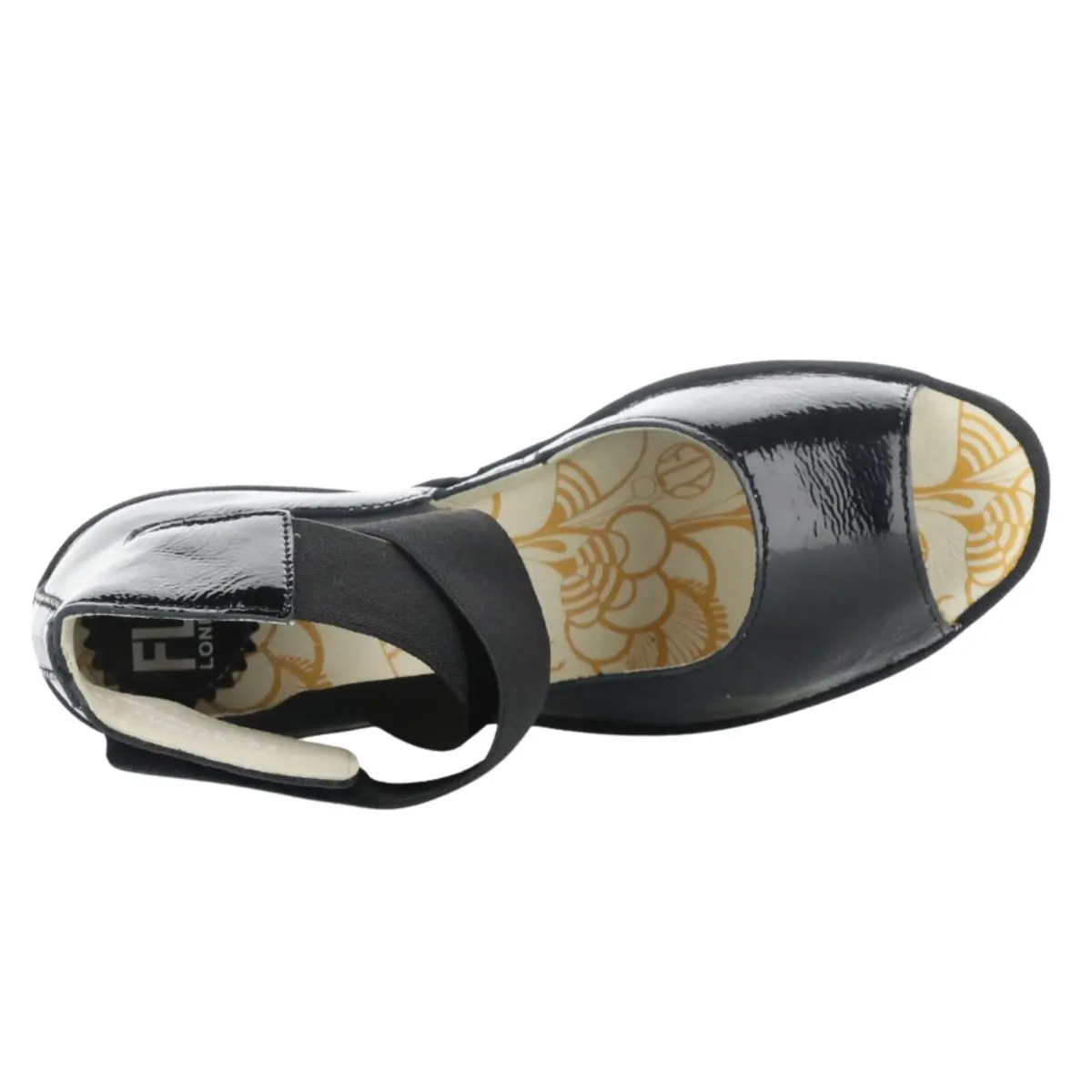 Fly London Femmes Yefi Noir Luxor Verni