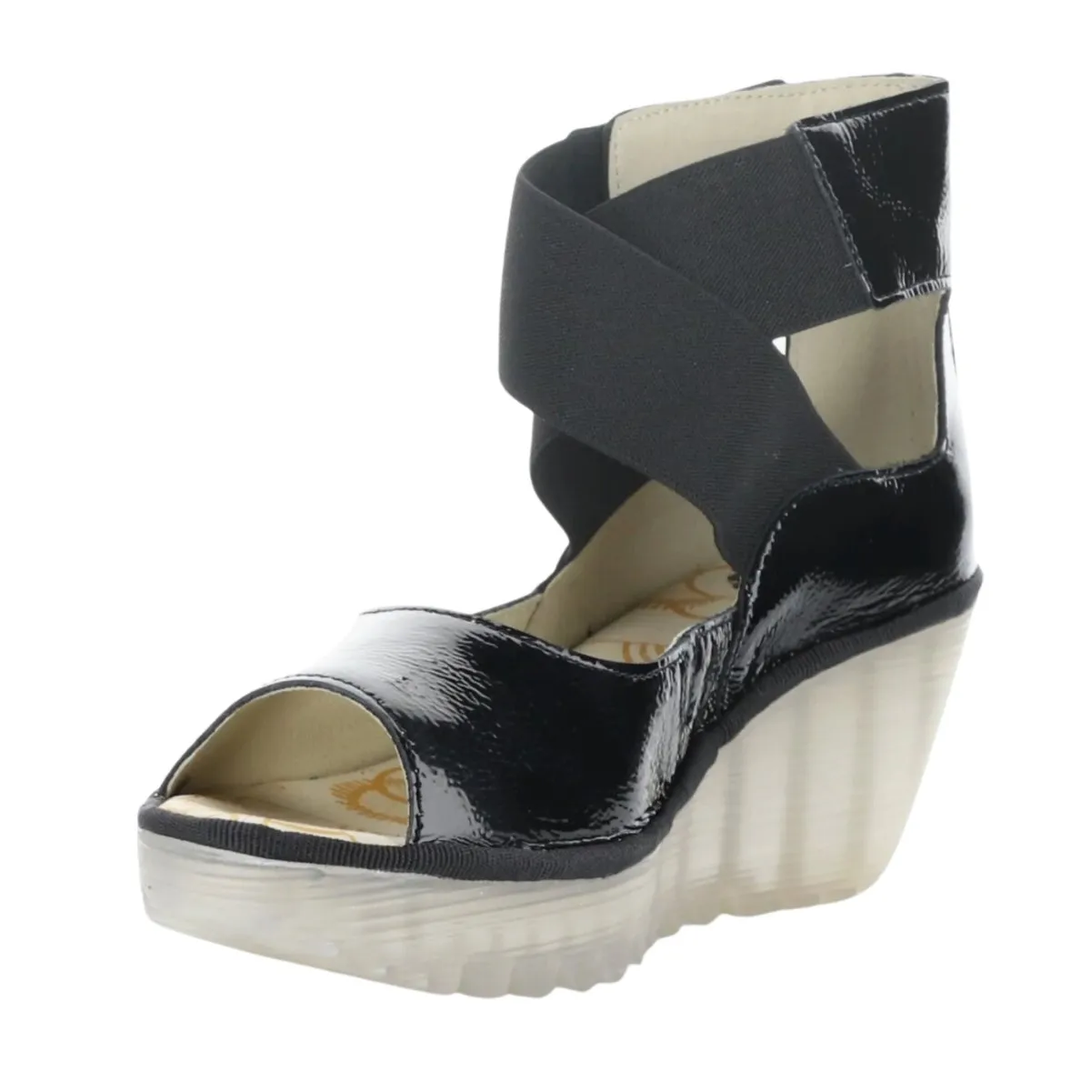 Fly London Femmes Yefi Noir Luxor Verni