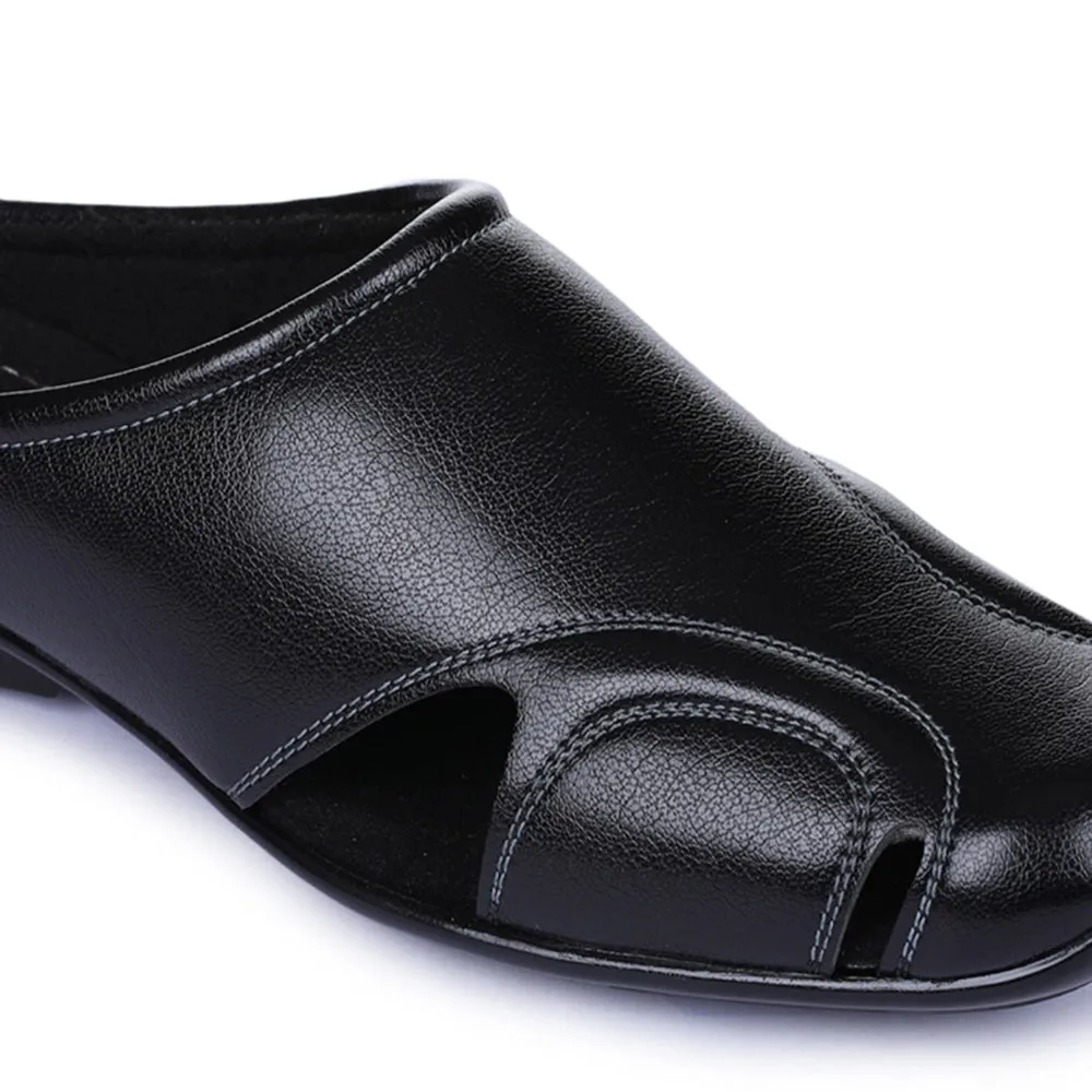 Mules décontractées Fortune Black à enfiler pour hommes J-153 par Liberty