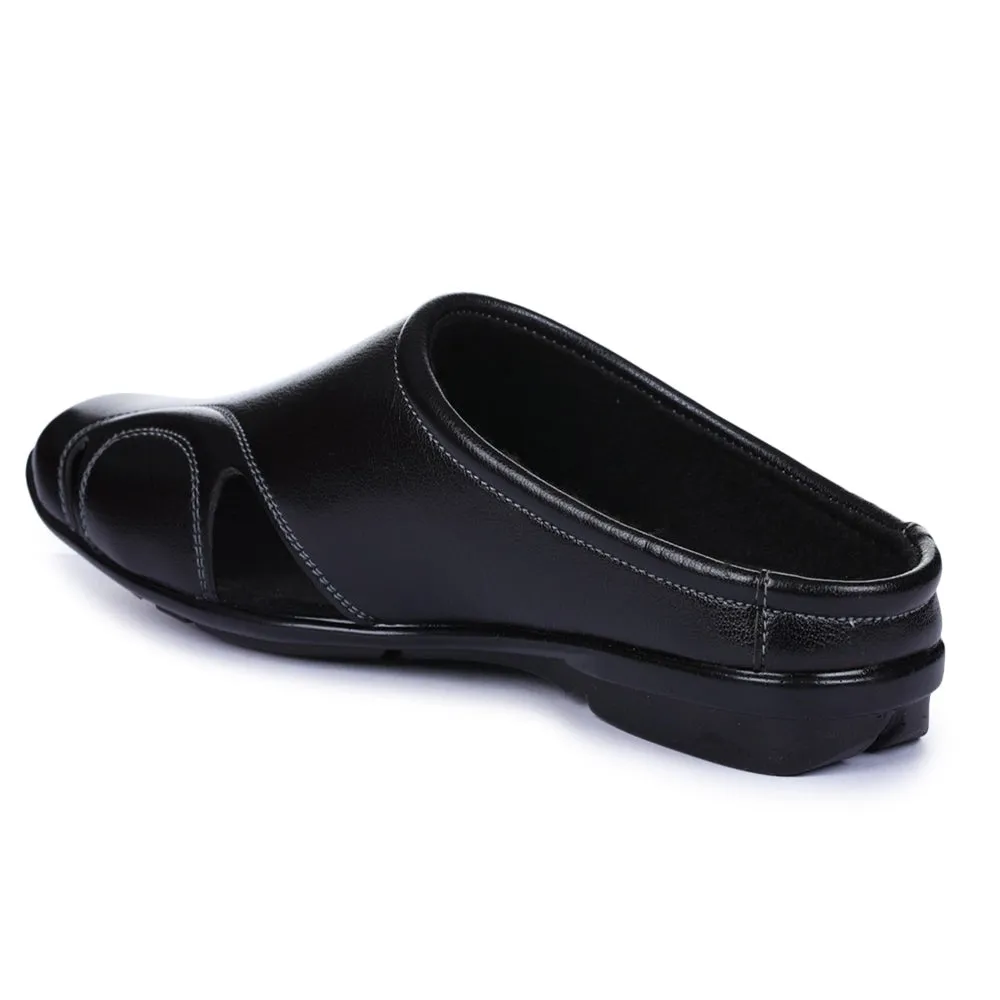 Mules décontractées Fortune Black à enfiler pour hommes J-153 par Liberty