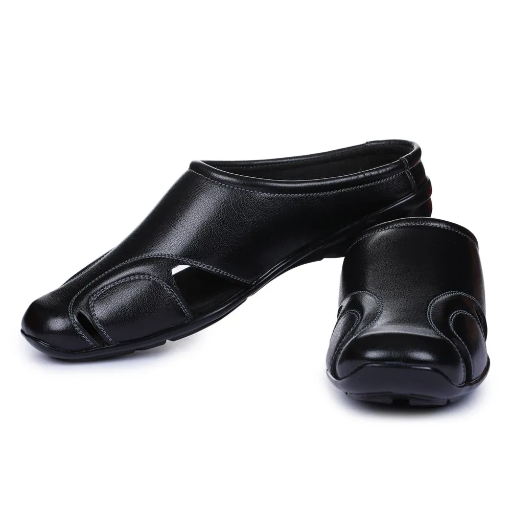 Mules décontractées Fortune Black à enfiler pour hommes J-153 par Liberty