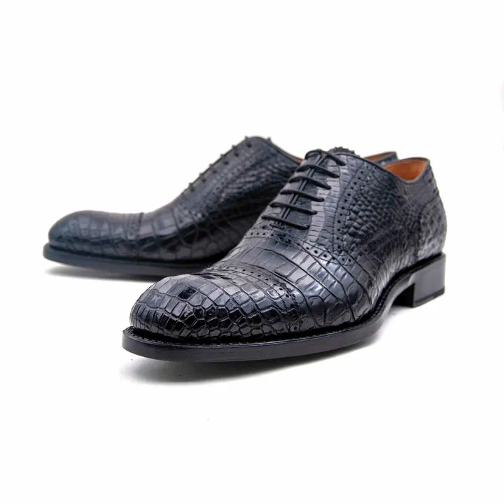Chaussures à Lacets Gaelic Alligator - Noir