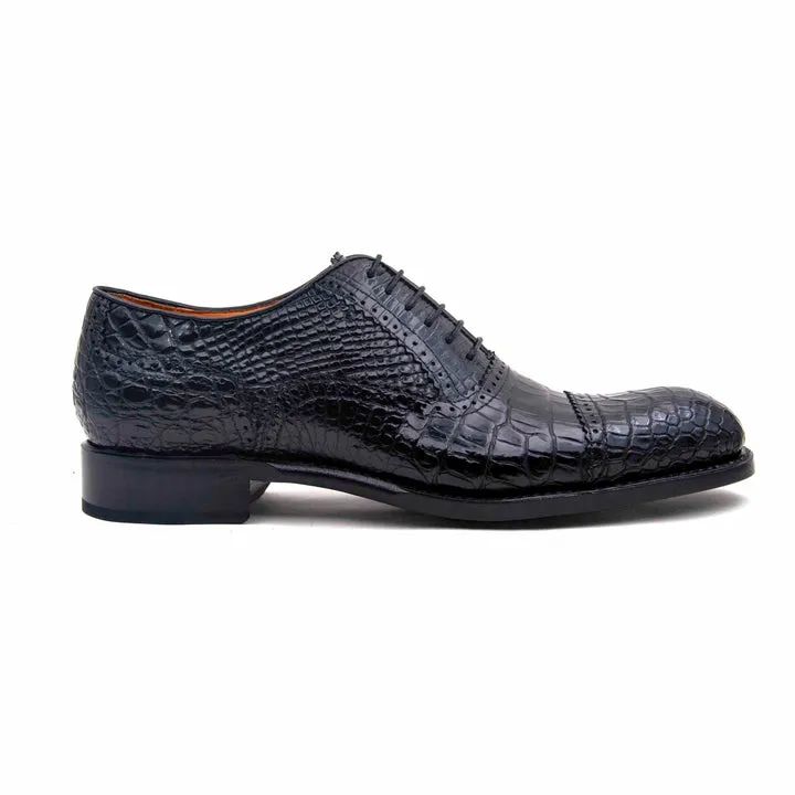 Chaussures à Lacets Gaelic Alligator - Noir