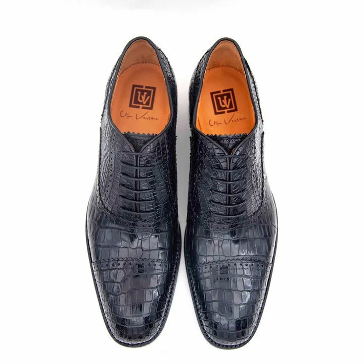 Chaussures à Lacets Gaelic Alligator - Noir