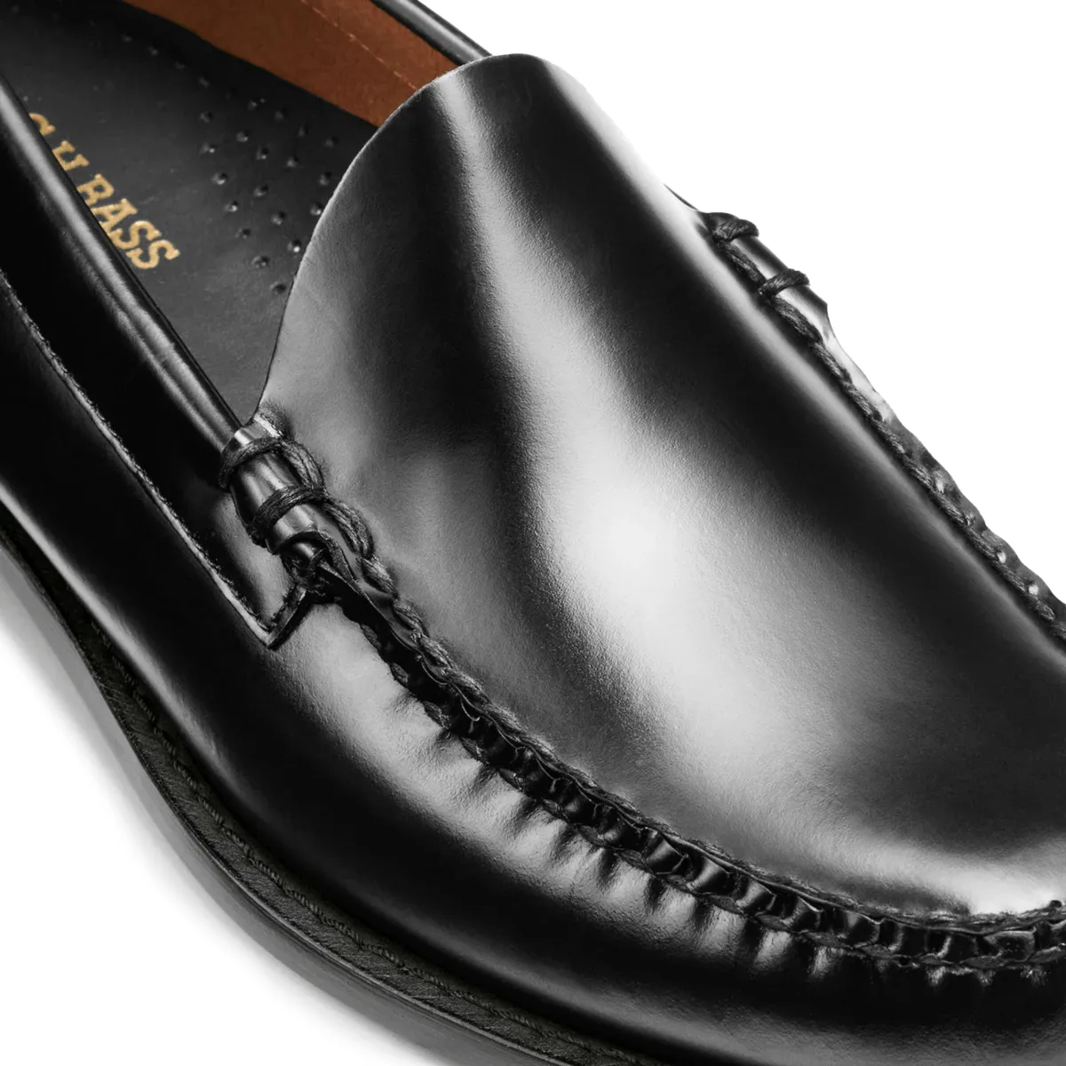 G.H. Bass Hommes Larson Venetian WeeJuns en Cuir Noir