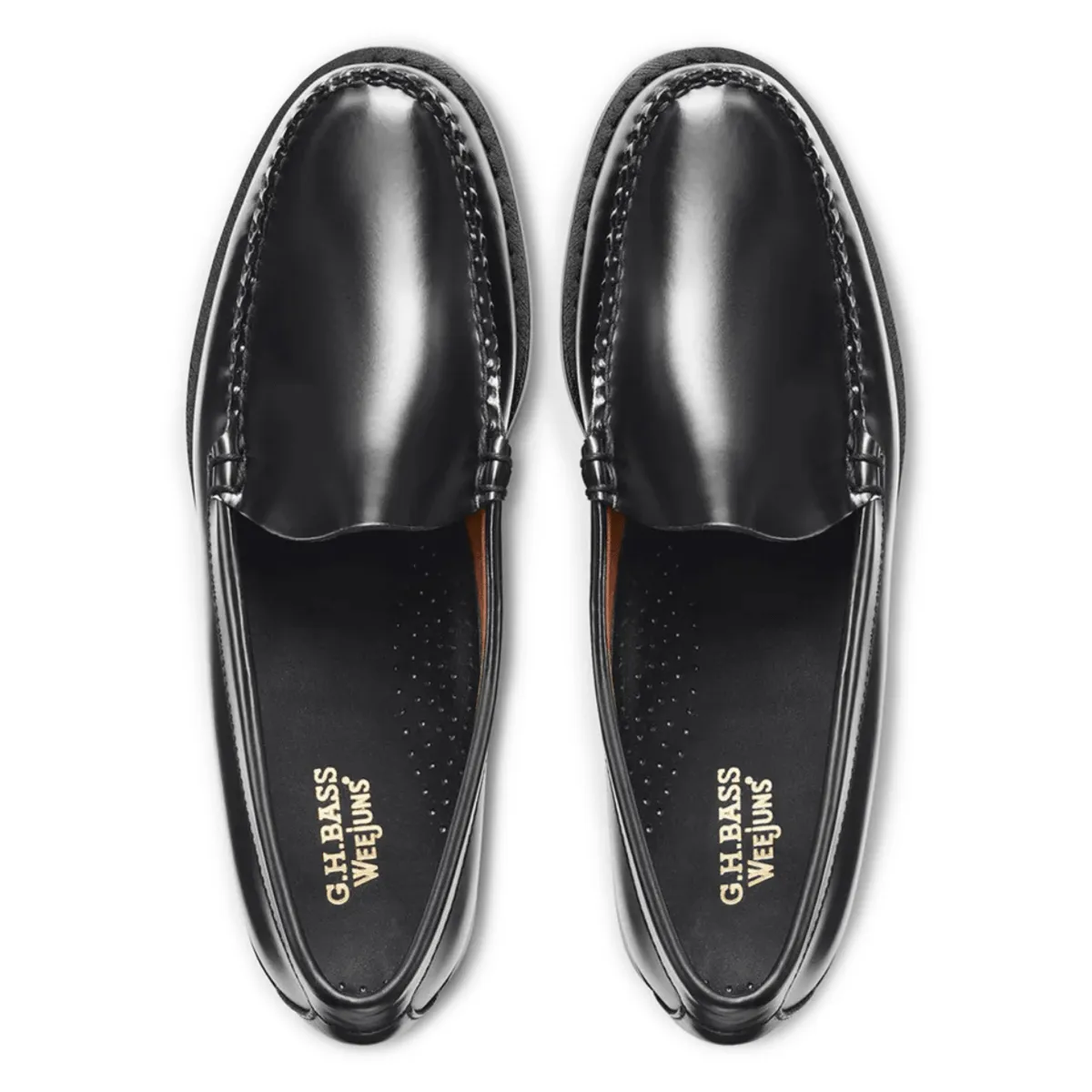 G.H. Bass Hommes Larson Venetian WeeJuns en Cuir Noir