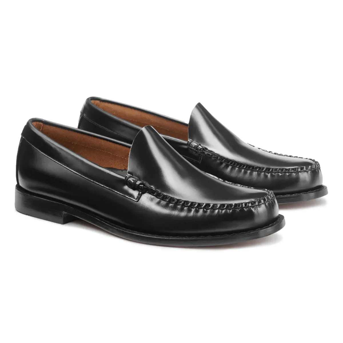 G.H. Bass Hommes Larson Venetian WeeJuns en Cuir Noir