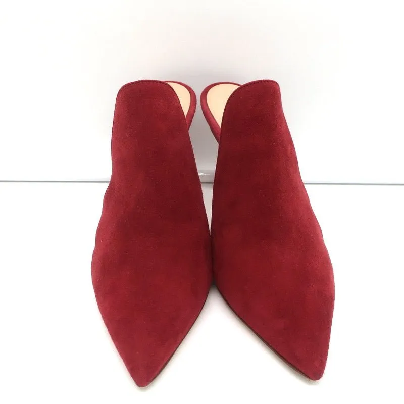 Gianvito Rossi Mules Aramis en Suède Rouge Pointure 39 Talons Aiguilles