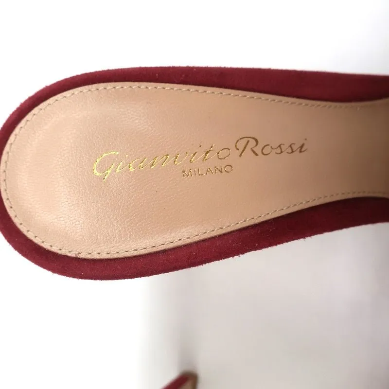 Gianvito Rossi Mules Aramis en Suède Rouge Pointure 39 Talons Aiguilles