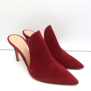 Gianvito Rossi Mules Aramis en Suède Rouge Pointure 39 Talons Aiguilles