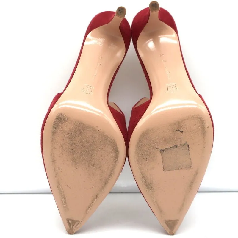Gianvito Rossi Mules Aramis en Suède Rouge Pointure 39 Talons Aiguilles