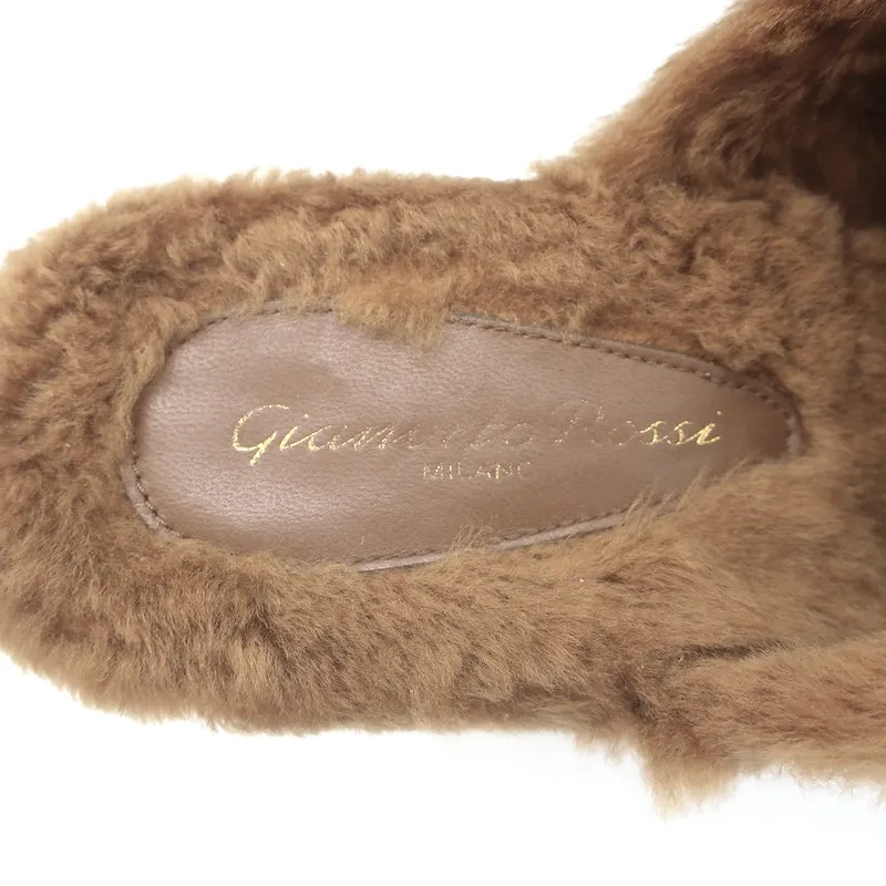 Gianvito Rossi Lyss Mules en Suède Brun Taille 36 à Plateforme avec Doublure en Agneau