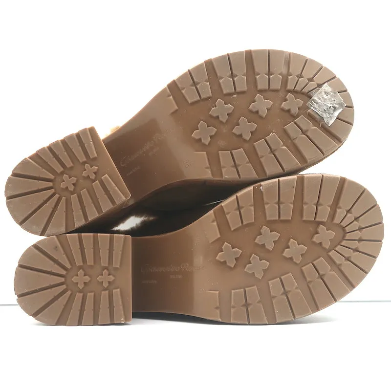 Gianvito Rossi Lyss Mules en Suède Brun Taille 36 à Plateforme avec Doublure en Agneau