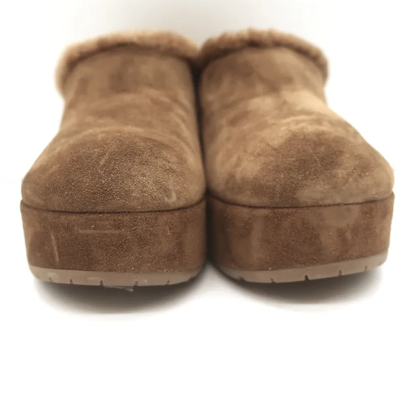 Gianvito Rossi Lyss Mules en Suède Brun Taille 36 à Plateforme avec Doublure en Agneau